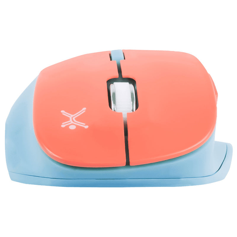 Mouse Inalambrico 1600 Dpi Ergonomico Silencioso Conector Usb Perfect Choice Thumb - Azul/Mamey