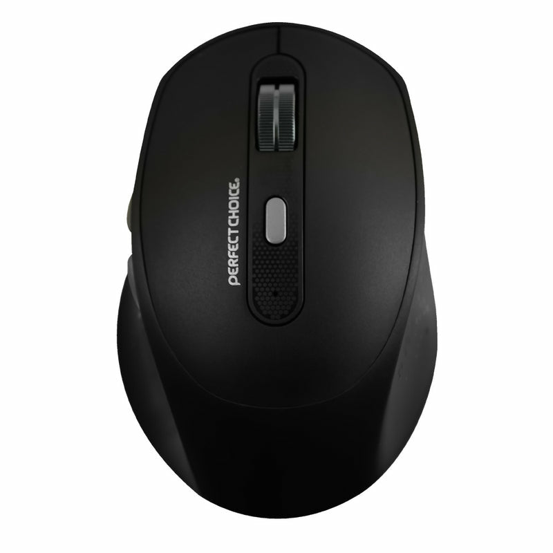 Mouse Inalambrico 1600 Dpi Optico Recargable Ergonomico Silencioso Perfect Choice Clix - Negro