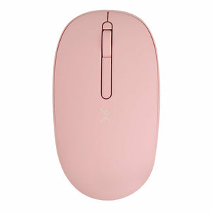 Mouse Inalambrico Optico Ergonomico 1000 Dpi Receptor Dual (Usb Y Tipo C) Silencioso Perfect Choice Whisper - Rosa
