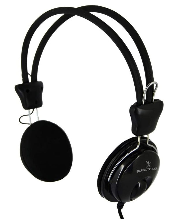 Audifonos Diadema Con Microfono 3.5 Mm Sin Adaptador Perfect Choice - Negro