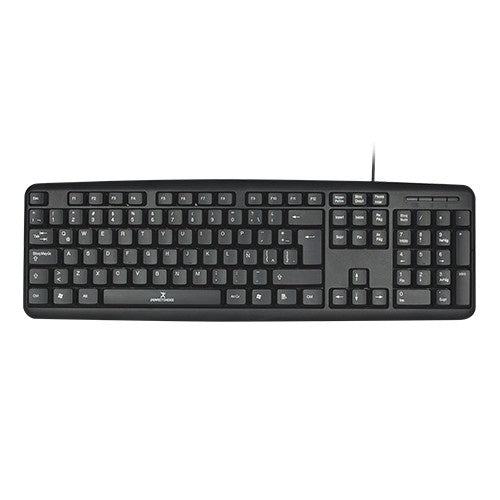 Teclado Alambrico Resistente A Salpicaduras Y Derrames Teclas De Membrana Conector Usb Perfect Choice - Negro