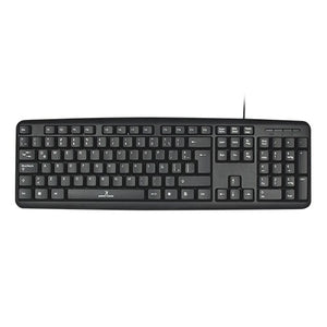 Teclado Alambrico Resistente A Salpicaduras Y Derrames Teclas De Membrana Conector Usb Perfect Choice - Negro