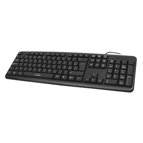 Teclado Alambrico Resistente A Salpicaduras Y Derrames Teclas De Membrana Conector Usb Perfect Choice - Negro