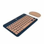 Kit Teclado Y Mouse Inalambrico Bluetooth Recargable Ergonómico Compacto Perfect Choice Genova - Azul