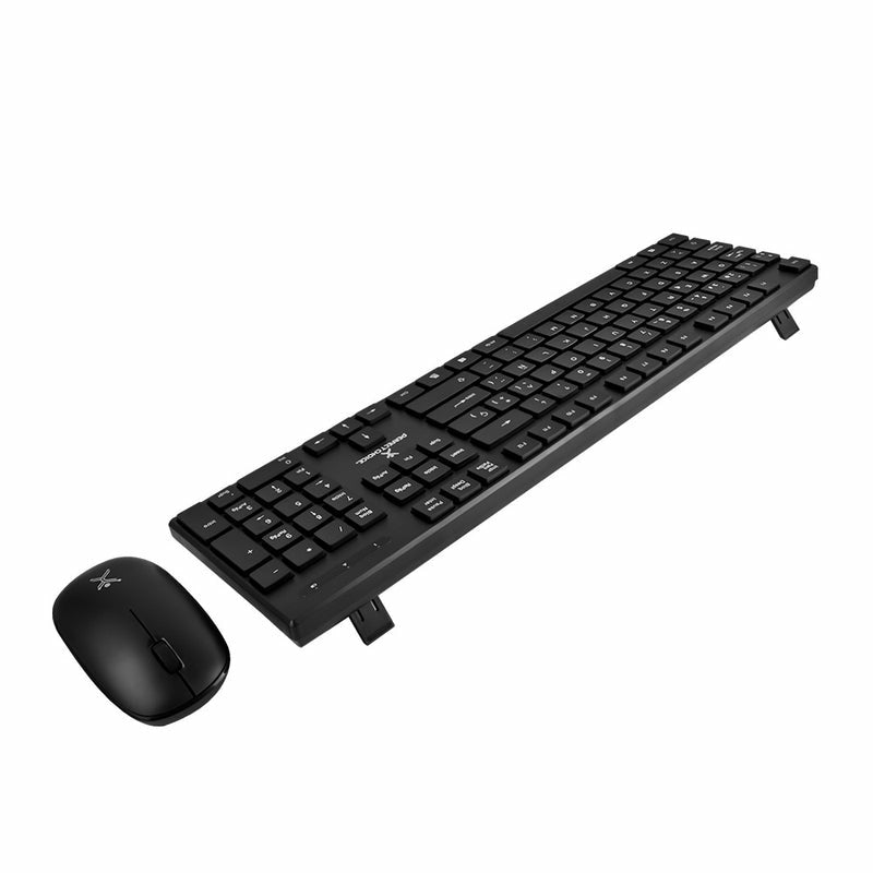 Kit Teclado Y Mouse Inalámbricos Conector Usb Resistente A Derrames Silencioso Perfect Choice Dust - Negro