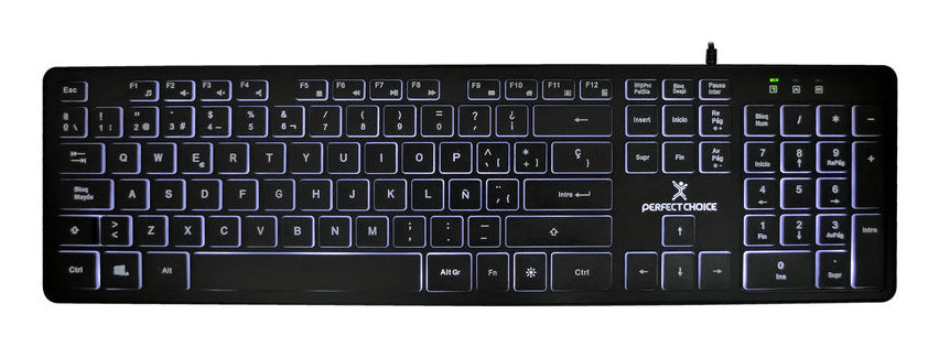 PC Gamer Teclado Alambrico Slim Con Iluminacion Backlight Perfect Choice - Mythic Mexico