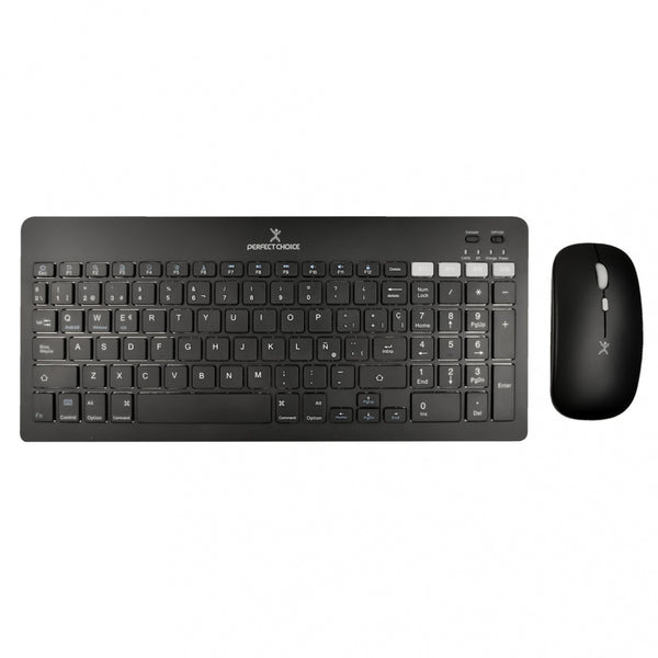 Kit De Teclado Y Mouse Regargable Inalambrico Negro Zebrary Perfect Choice