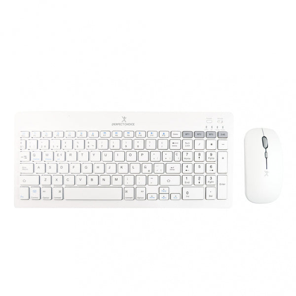 Kit De Teclado Y Mouse Regargable Inalambrico Zebrary Perfect Choice Blanco