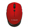 Mouse Ergonómico TechZone Óptico TZ19MOU01-INA, Inalámbrico, USB, 1600DPI, Rojo