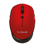 Mouse Ergonómico TechZone Óptico TZ19MOU01-INA, Inalámbrico, USB, 1600DPI, Rojo