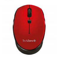 Mouse Ergonómico TechZone Óptico TZ19MOU01-INA, Inalámbrico, USB, 1600DPI, Rojo