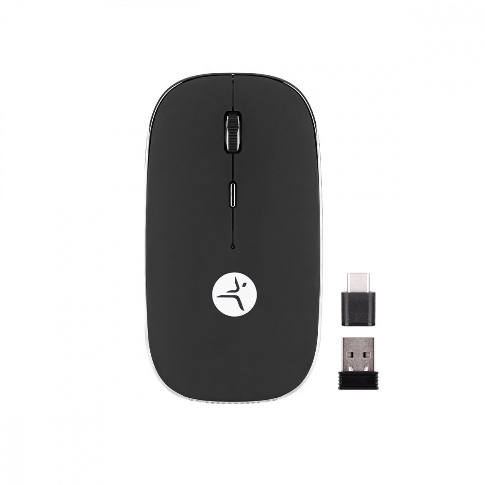 Mouse Techzone Tzacmoi30 Inalambrico Recargable 2.4ghz Hasta 1600 Dpi Negro