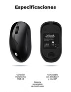 Mouse Techzone Tzacmoi50 Recargable Inalambrico Alta precisión 1200 Dpi 2.4 Ghz Negro