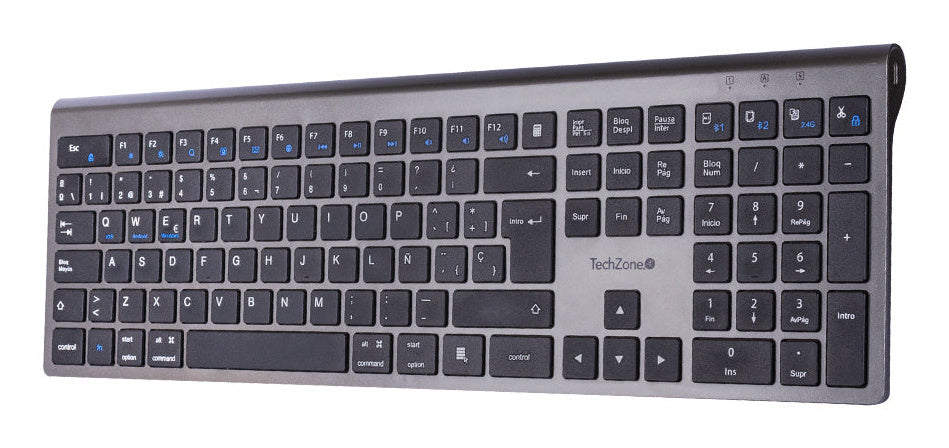 Teclado Techzonet Zactcb01 Inalambrico Bluetooth 2.0 Y 3.0, Recargable Tipo C