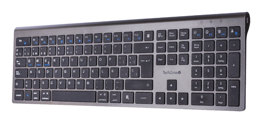 Teclado Techzonet Zactcb01 Inalambrico Bluetooth 2.0 Y 3.0, Recargable Tipo C