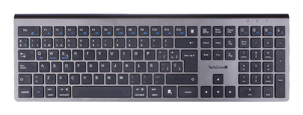 Teclado Techzonet Zactcb01 Inalambrico Bluetooth 2.0 Y 3.0, Recargable Tipo C