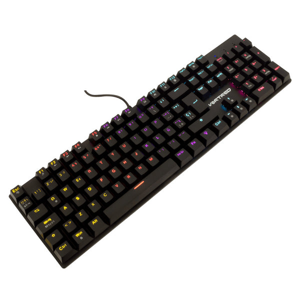 Teclado Gaming Mecanico Luz Rgb Bastion Vortred By Perfect Choice Legacy - Negro