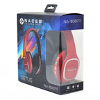 Audífonos NACEB NA-0307R Curvo, Diadema, Micrófono, Bluetooth, Plegable, Rojo