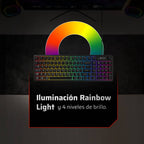 Teclado Balam Rush BR-945820 BALRAK PRO KG490 Alámbrico, 98 Teclas + Perilla, Retroiluminación, Antighosting, USB-C, Neg