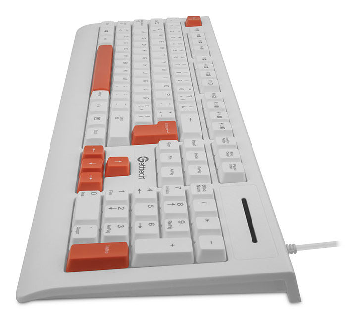 Teclado GETTTECH GGK-ESMWR-02-WH, Blanco
