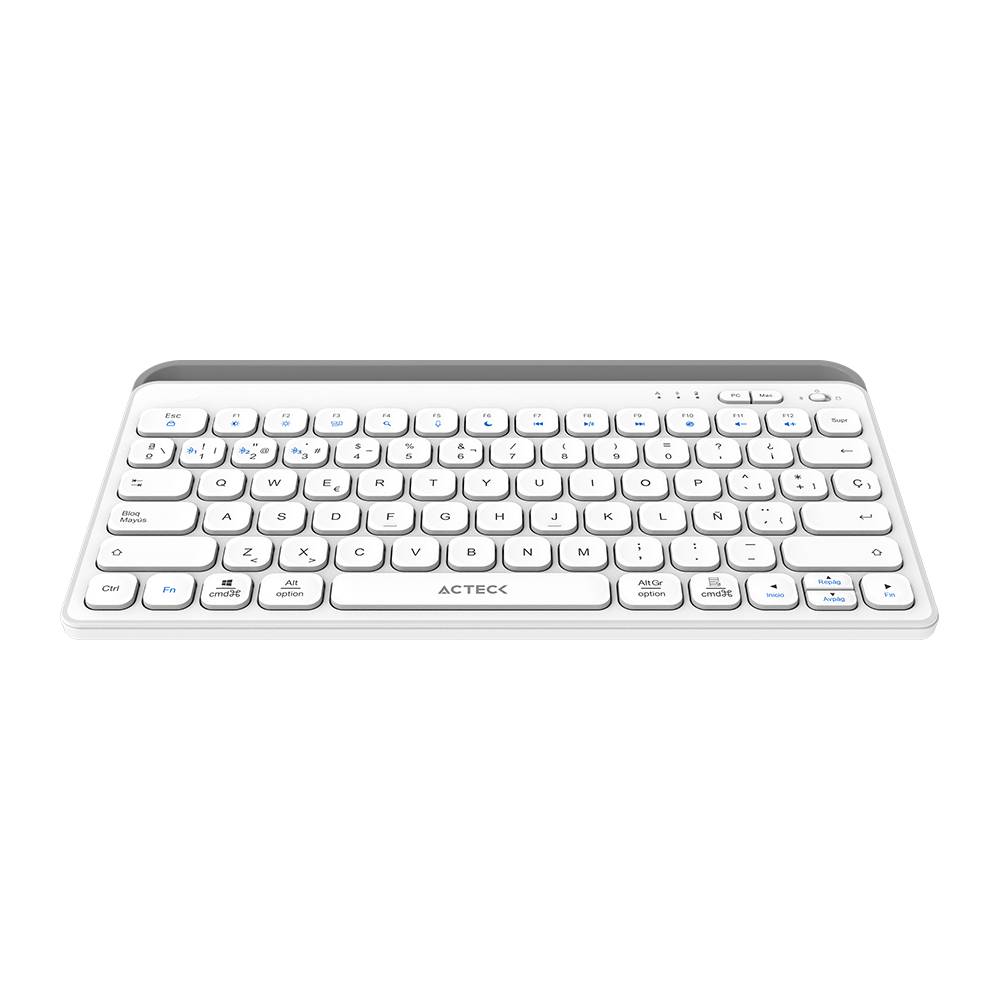 Teclado ACTECK TI737 Inalámbrico, Bluetooth 5.1/Dongle 2.4 MHz, Blanco