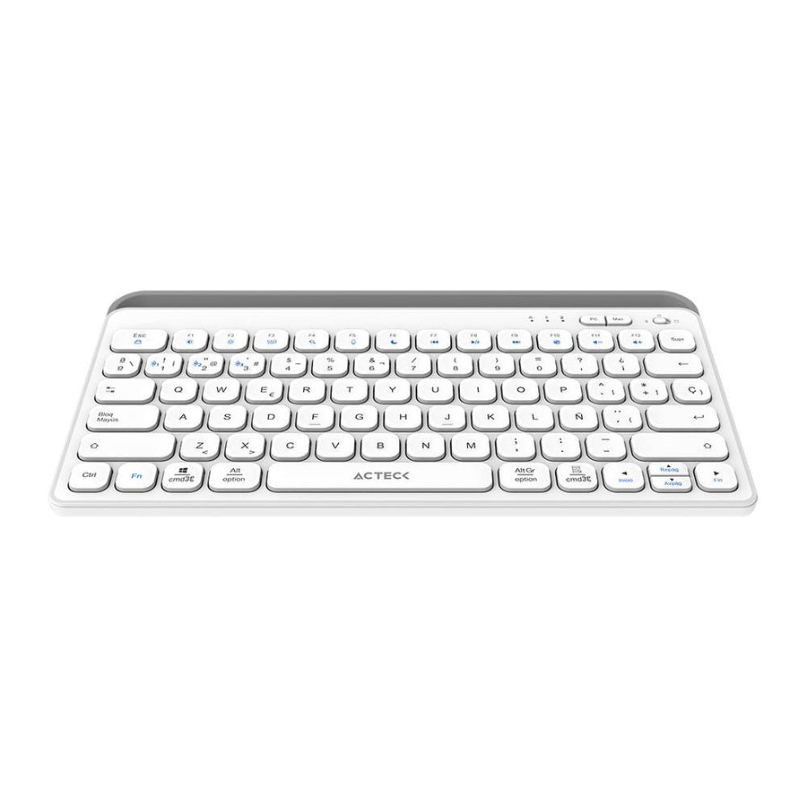 Teclado ACTECK TI737 Inalámbrico, Bluetooth 5.1/Dongle 2.4 MHz, Blanco