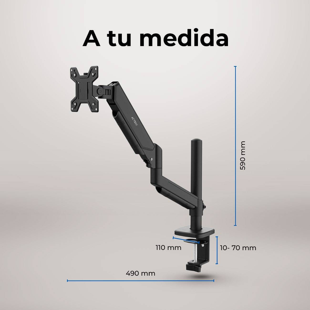 Soporte para Monitor ACTECK ENFORCE MOTION SM718 32", Negro