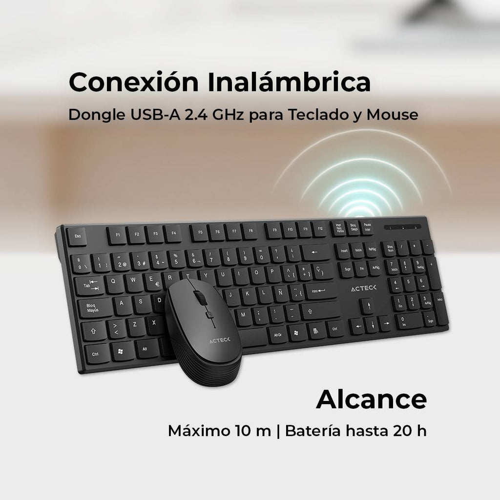Kit Teclado y Mouse ACTECK CREATOR VANTAGE PRIME MK555 VA, Negro