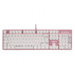 Teclado GAME FACTOR KBG400-PK-RD Mecánico Switch Red, USB, Rosa