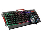 Kit Teclado y Mouse Gamer BROBOTIX 188533-2, USB, Negro/Plata/Humo