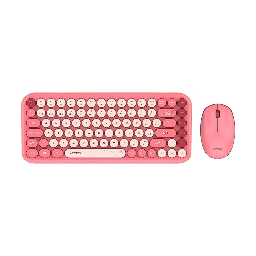 Kit Teclado y Mouse ACTECK MK480, Inalámbrico, Rojo