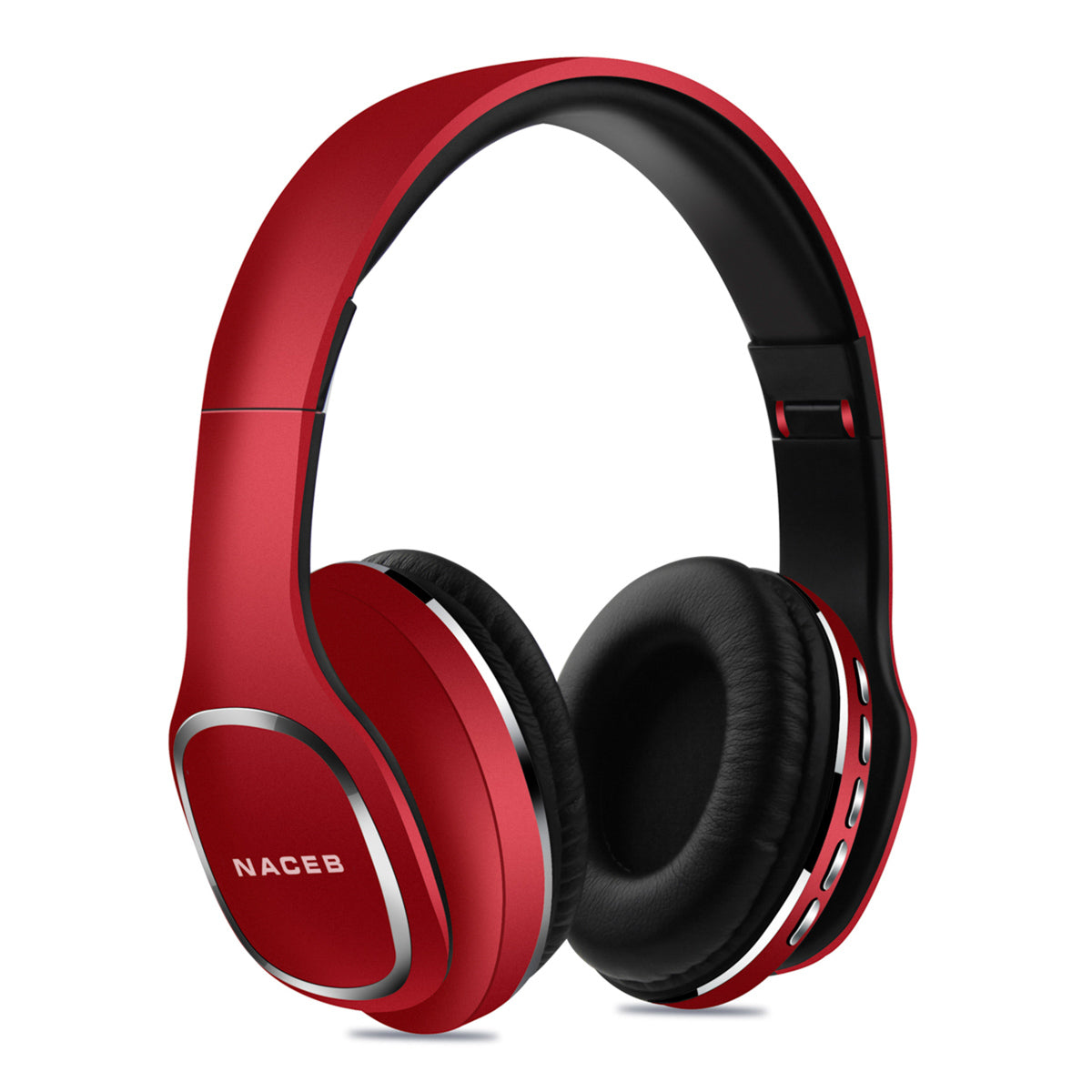 Audífonos NACEB NA-0307R Curvo, Diadema, Micrófono, Bluetooth, Plegable, Rojo