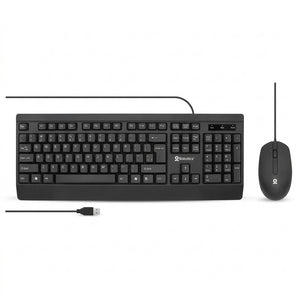 Kit Teclado y Mouse BROBOTIX 6007198 Alámbrico, USB, 1200 DPI, Negro