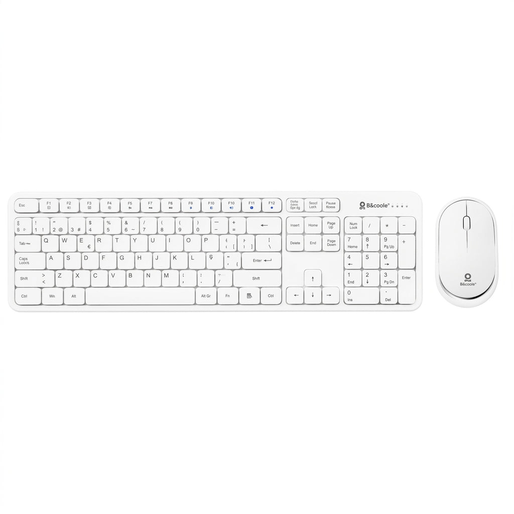 Kit Teclado y Mouse BROBOTIX 406993 Inalámbrico Bluetooth, Blanco
