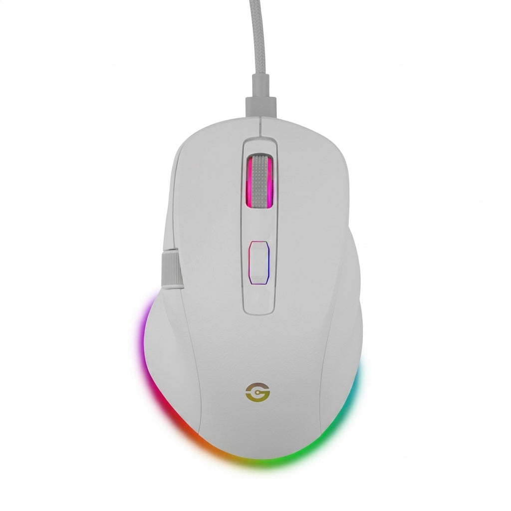 Mouse Inalámbrico GETTTECH GGM-RGBTR-01-WH, Blanco