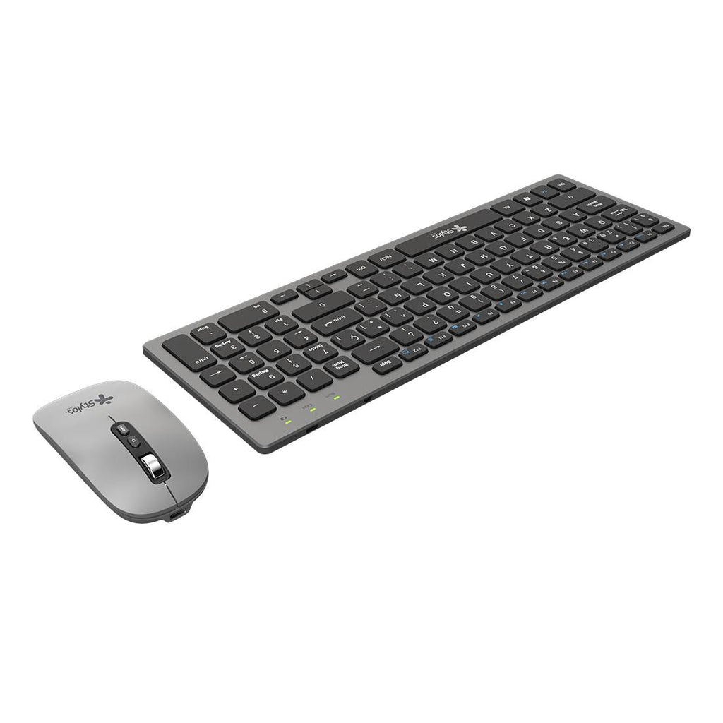 Kit Teclado y Mouse Stylos STPKTM6G Membrana Inalámbrico, USB Nano, Gris