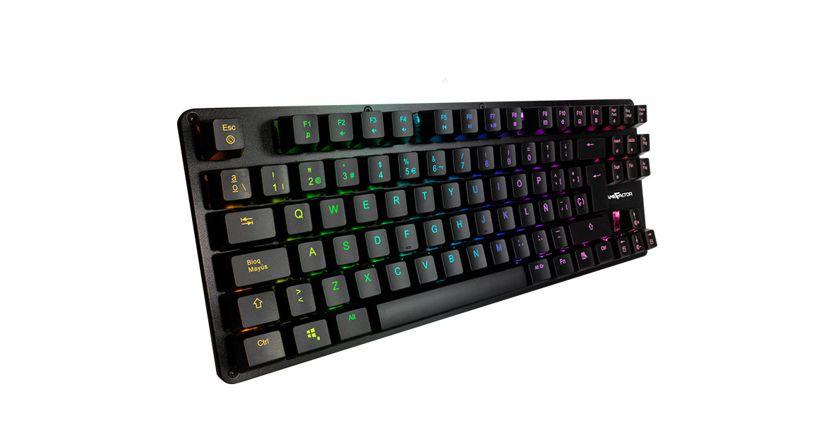 Teclado GAME FACTOR KBG500-BL Mecánico TKL, RGB, USB, Negro