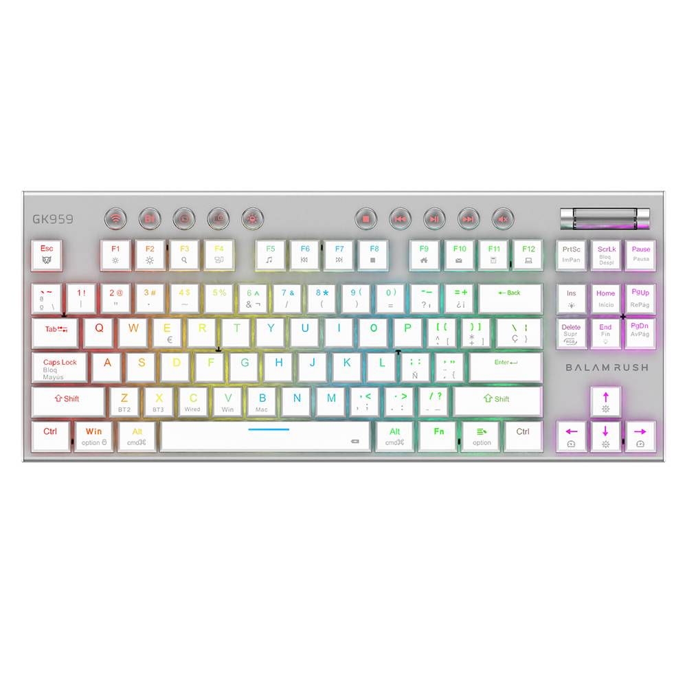 Teclado Gamer Balam Rush GK959, Blanco