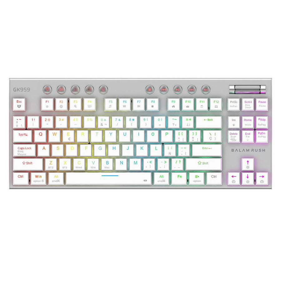 Teclado Gamer Balam Rush GK959, Blanco
