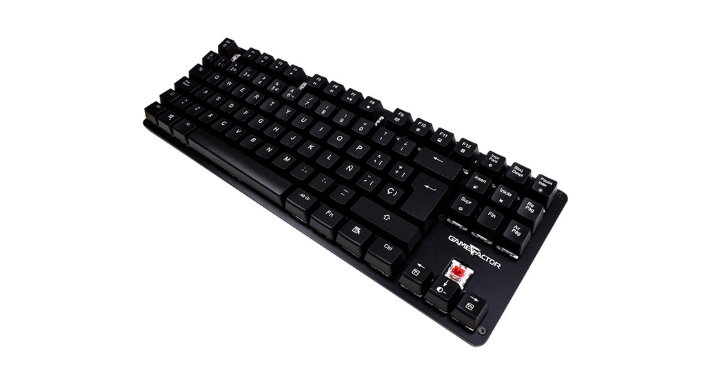 Teclado GAME FACTOR KBG500-BL Mecánico TKL, RGB, USB, Negro