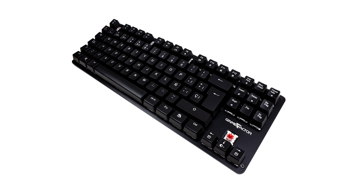 Teclado GAME FACTOR KBG500-BL Mecánico TKL, RGB, USB, Negro