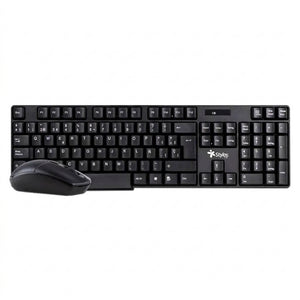 Kit Teclado y Mouse Stylos STPKTM3B, Negro