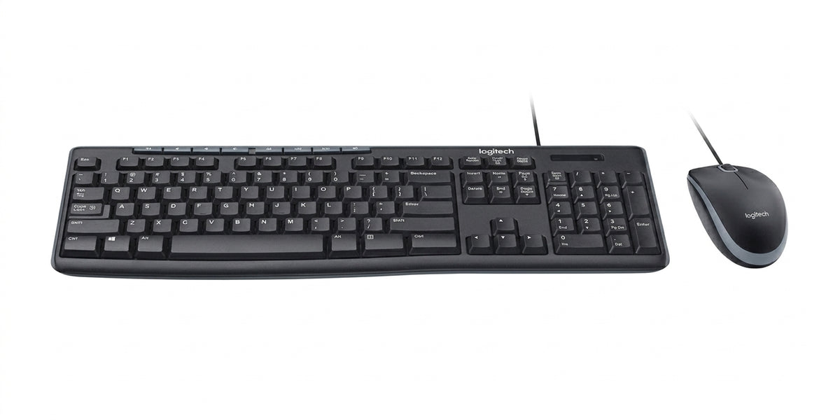 Kit Teclado y Mouse LOGITECH MK200, 1000 DPI, Negro