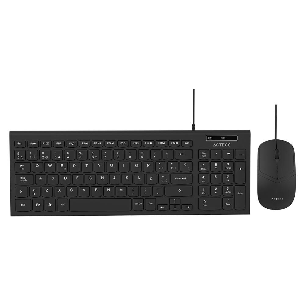 Kit Teclado y Mouse ACTECK MK235, USB-A, 1200DPI, Negro