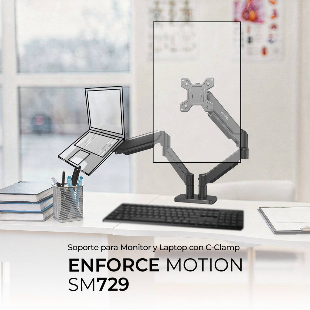 Soporte para Monitor ACTECK ENFORCE MOTION SM729, Negro
