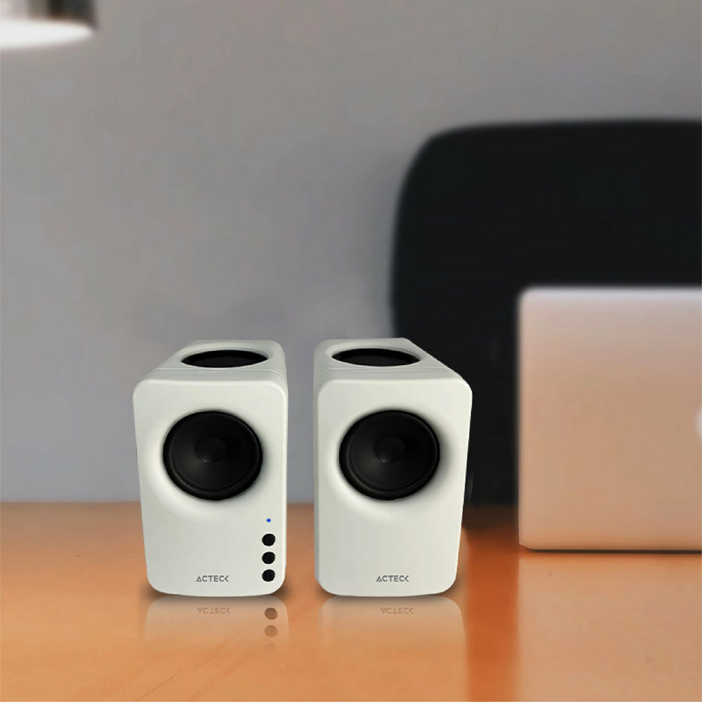 Bocinas ACTECK BS475, Bluetooth/Auxiliar, Blanco
