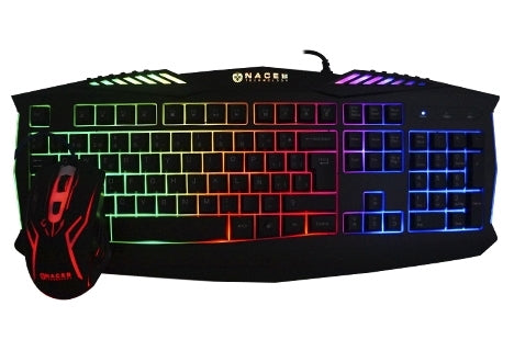 Kit Teclado y Mouse Gamer Naceb Technology NA-617, USB, Negro