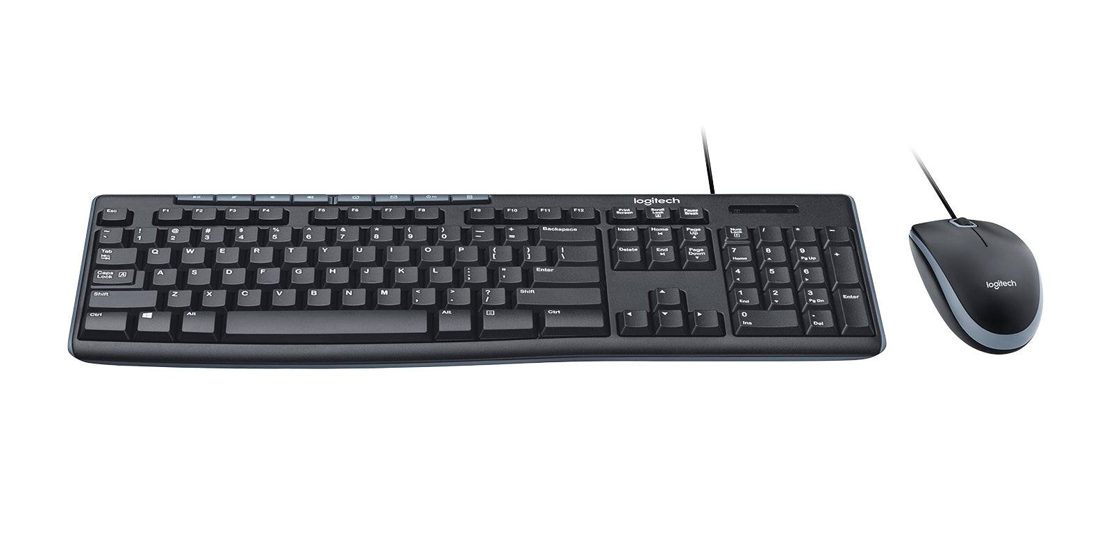 Kit Teclado y Mouse LOGITECH MK200, 1000 DPI, Negro