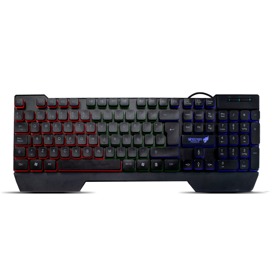 Kit Teclado y Mouse Gamer NECNON NGC-PEGASUS LED, Rojo