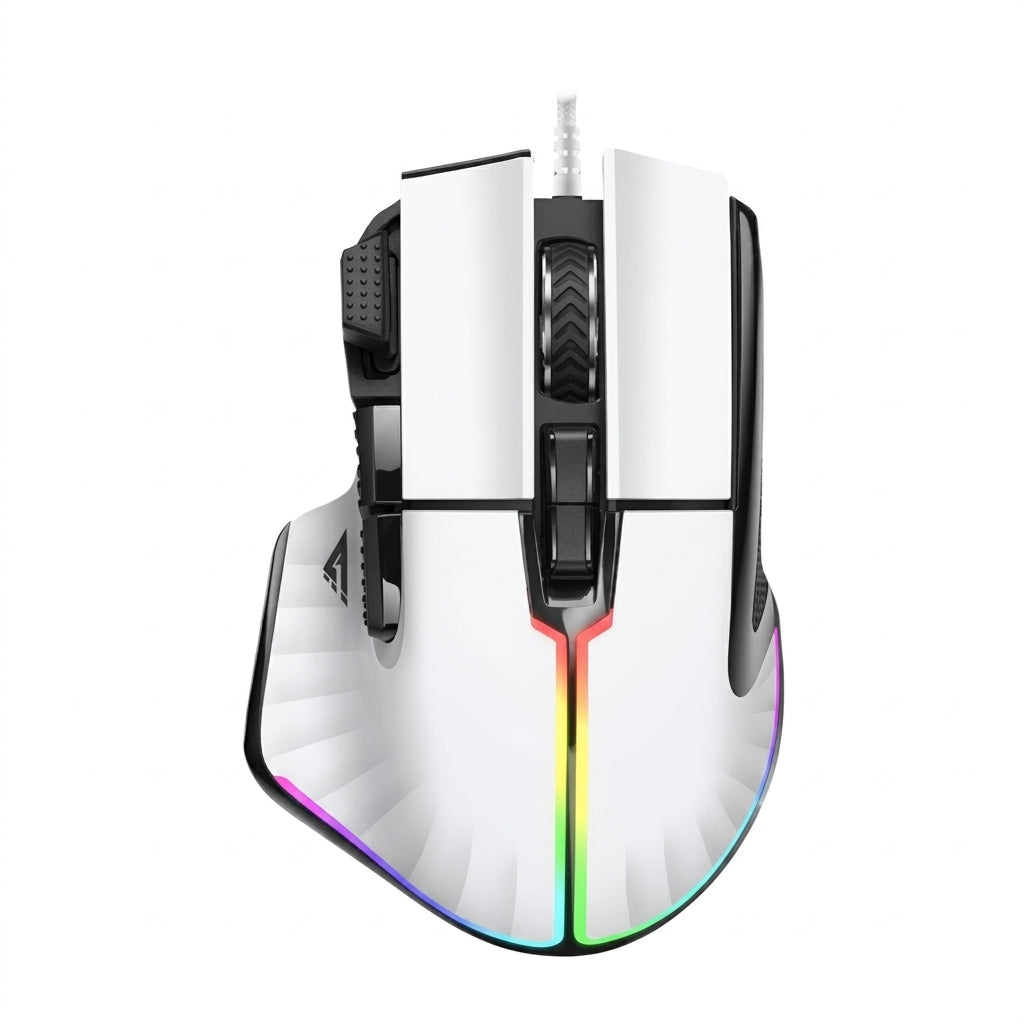 Mouse Gamer GAME FACTOR MO-602-WH, Alámbrico, 19000DPI, Negro